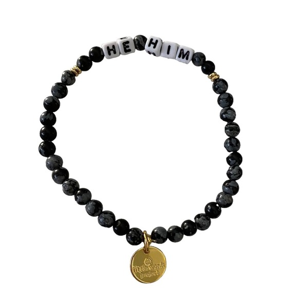 Little Words Project Unisex He Him Pronoun Beaded Bracelet - Picture 1 of 3